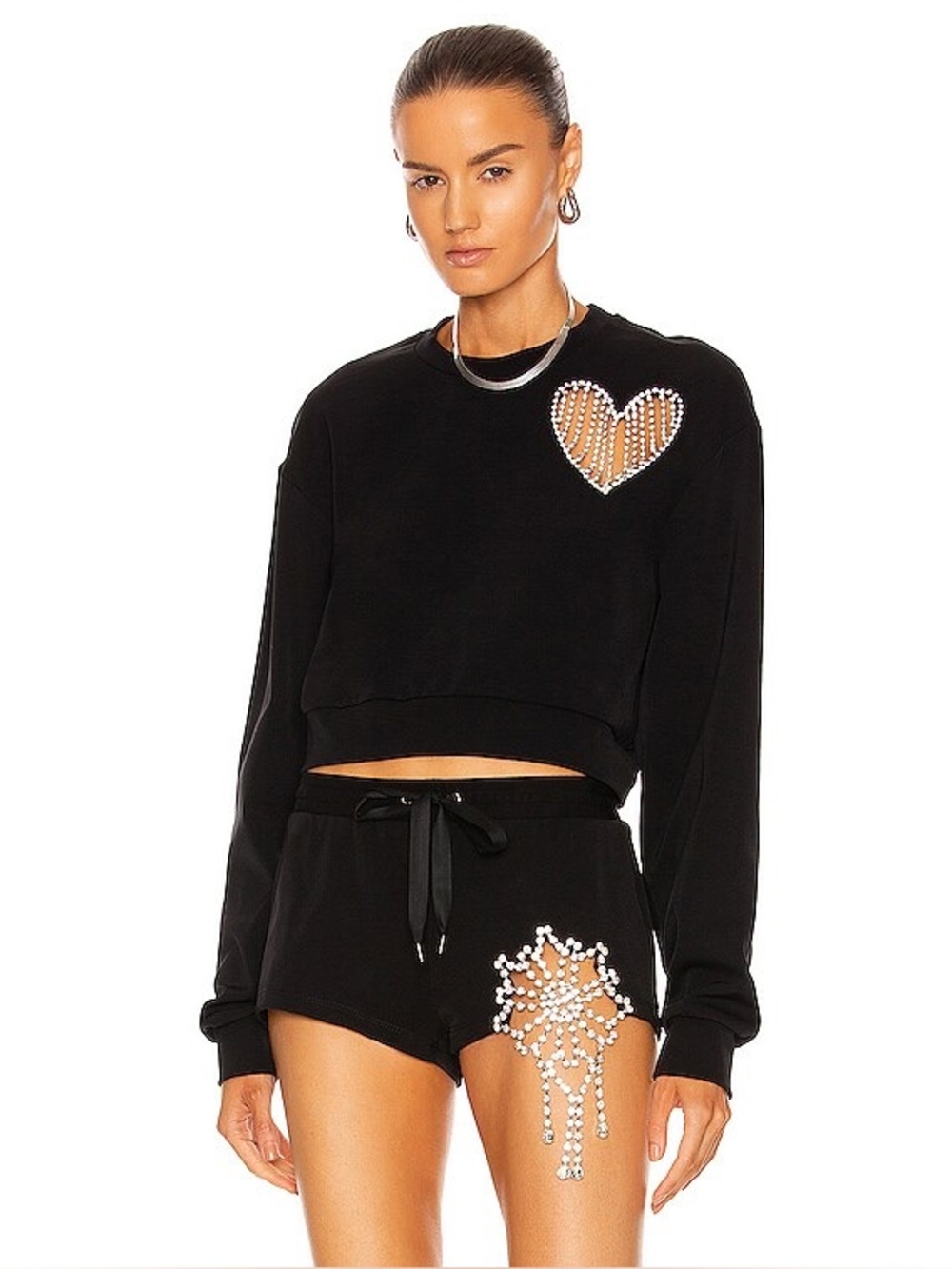 Area Crystal Heart Cutout Pullover - Picture 2 of 13